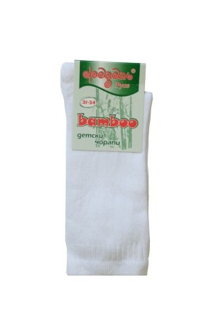 Бели чорапи БАМБУК, размери 23 - 38